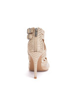 Champagne PU Textured Heels Ballroom Dance Shoes