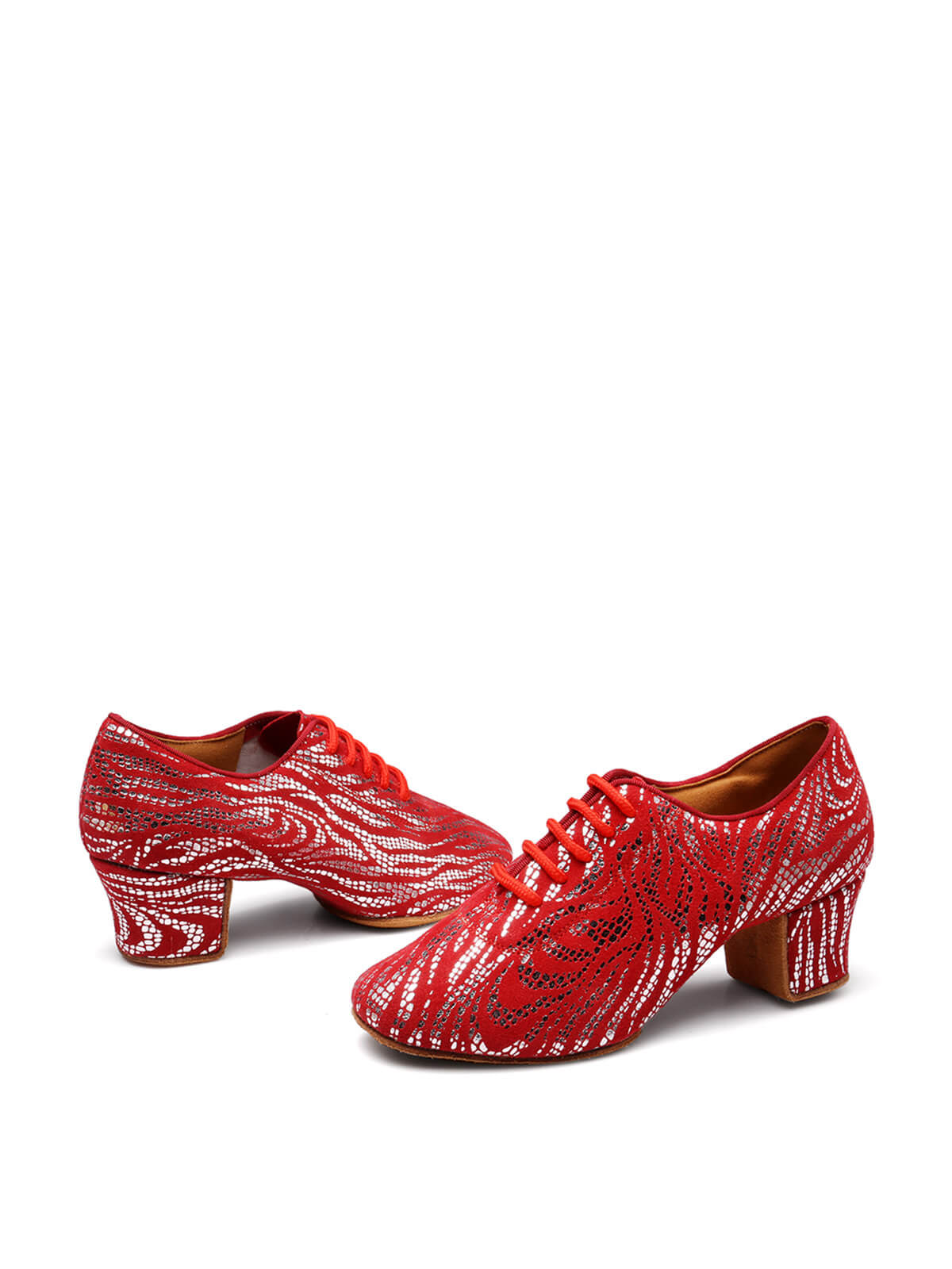 Red Highlights Modern Ballroom Practice Shoes