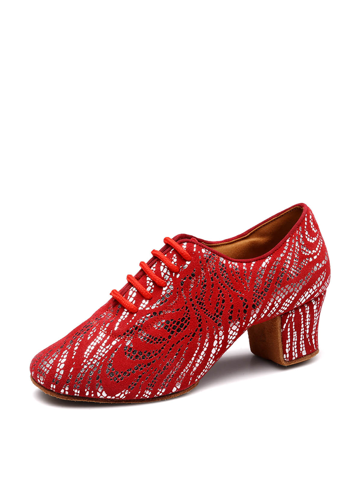Red Highlights Modern Ballroom Practice Shoes