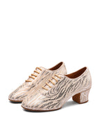 Beige Highlights Modern Ballroom Practice Shoes