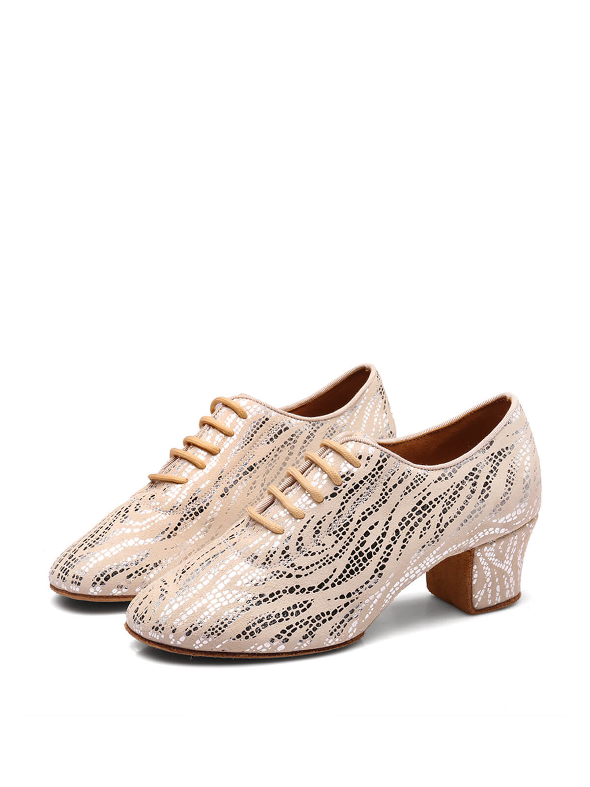 Beige Highlights Modern Ballroom Practice Shoes