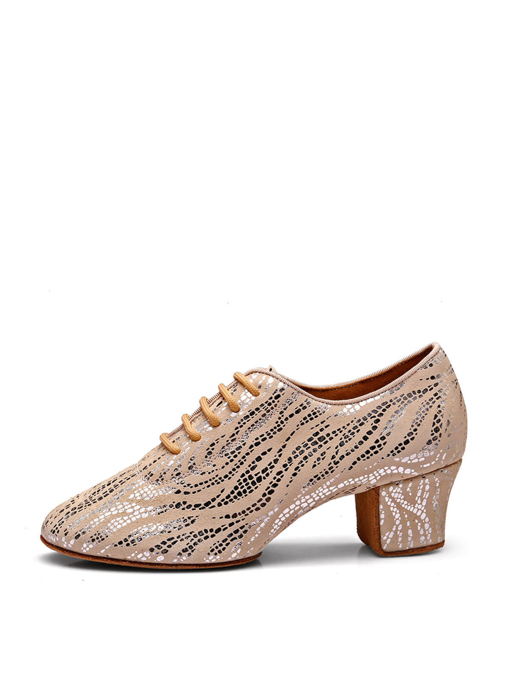 Beige Highlights Modern Ballroom Practice Shoes