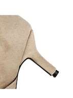 Apricot Colored Suede Knee-High Boots