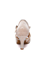 Apricot Rhinestone Latin Dance Shoes