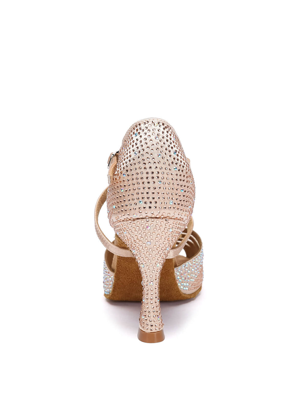 Apricot Rhinestone Latin High Heel Shoes
