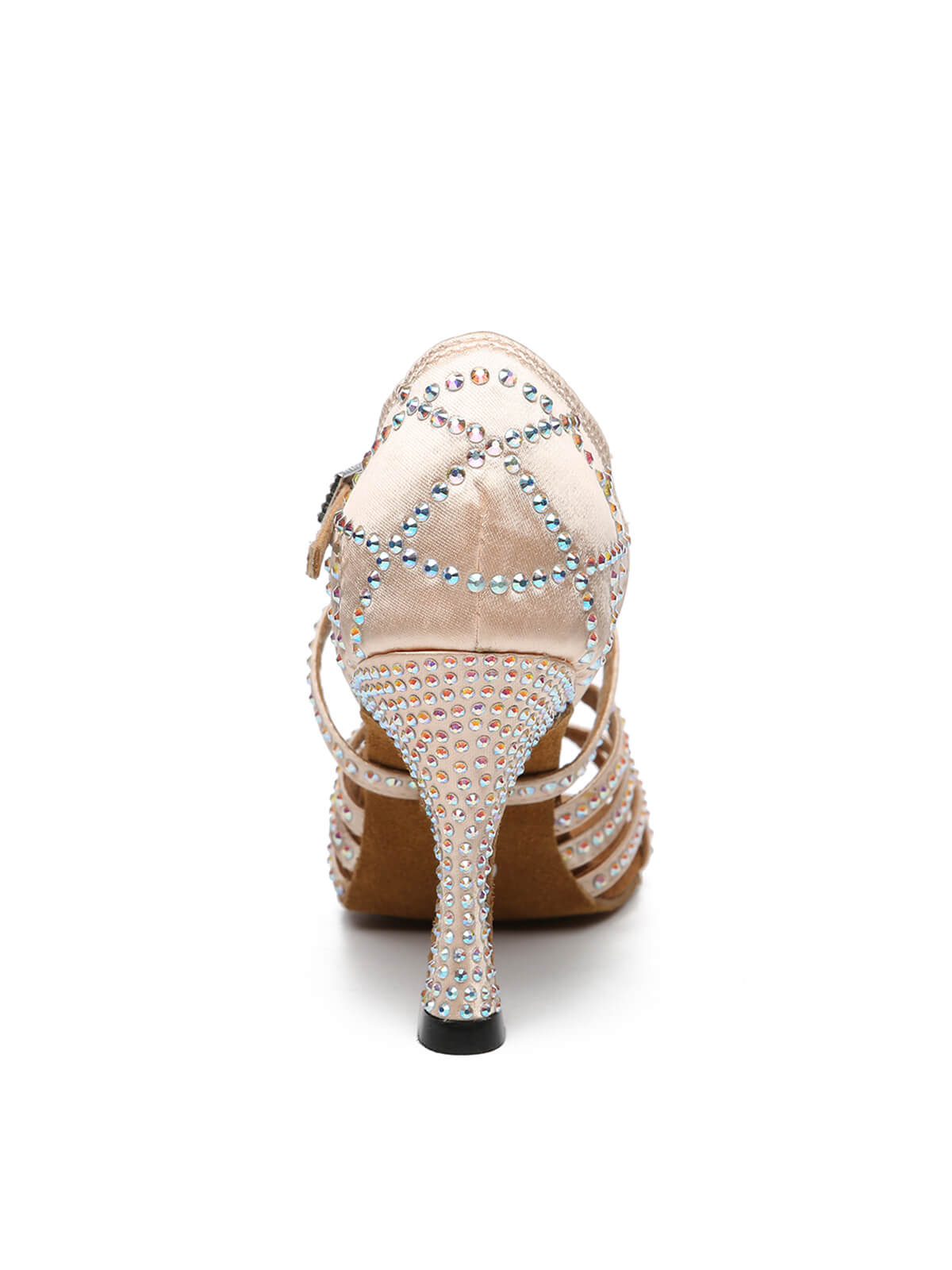 Apricot Satin Diamond Latin Shoes