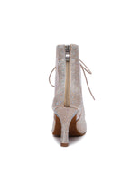 Apricot Shiny  Rhinestone Heels Dance Shoes