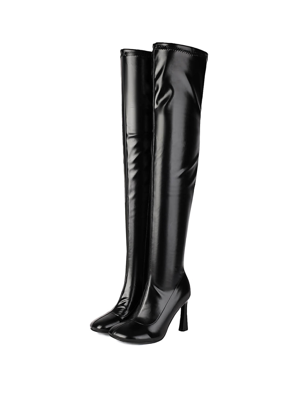 Black Closed-Toe Over-the-Knee Boots
