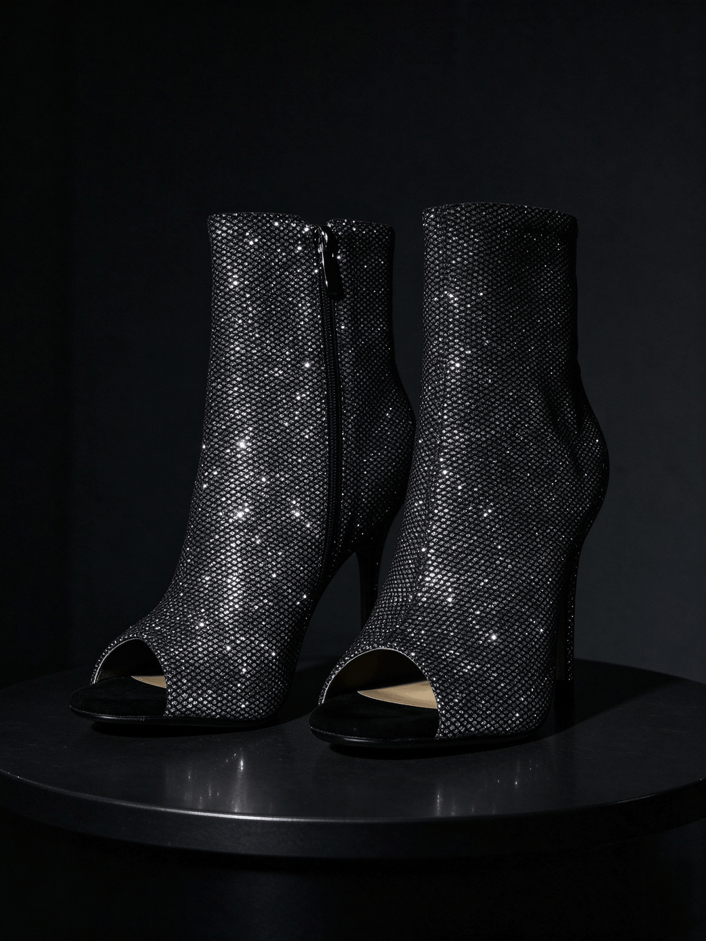 Bottes de danse nude à lacets et strass