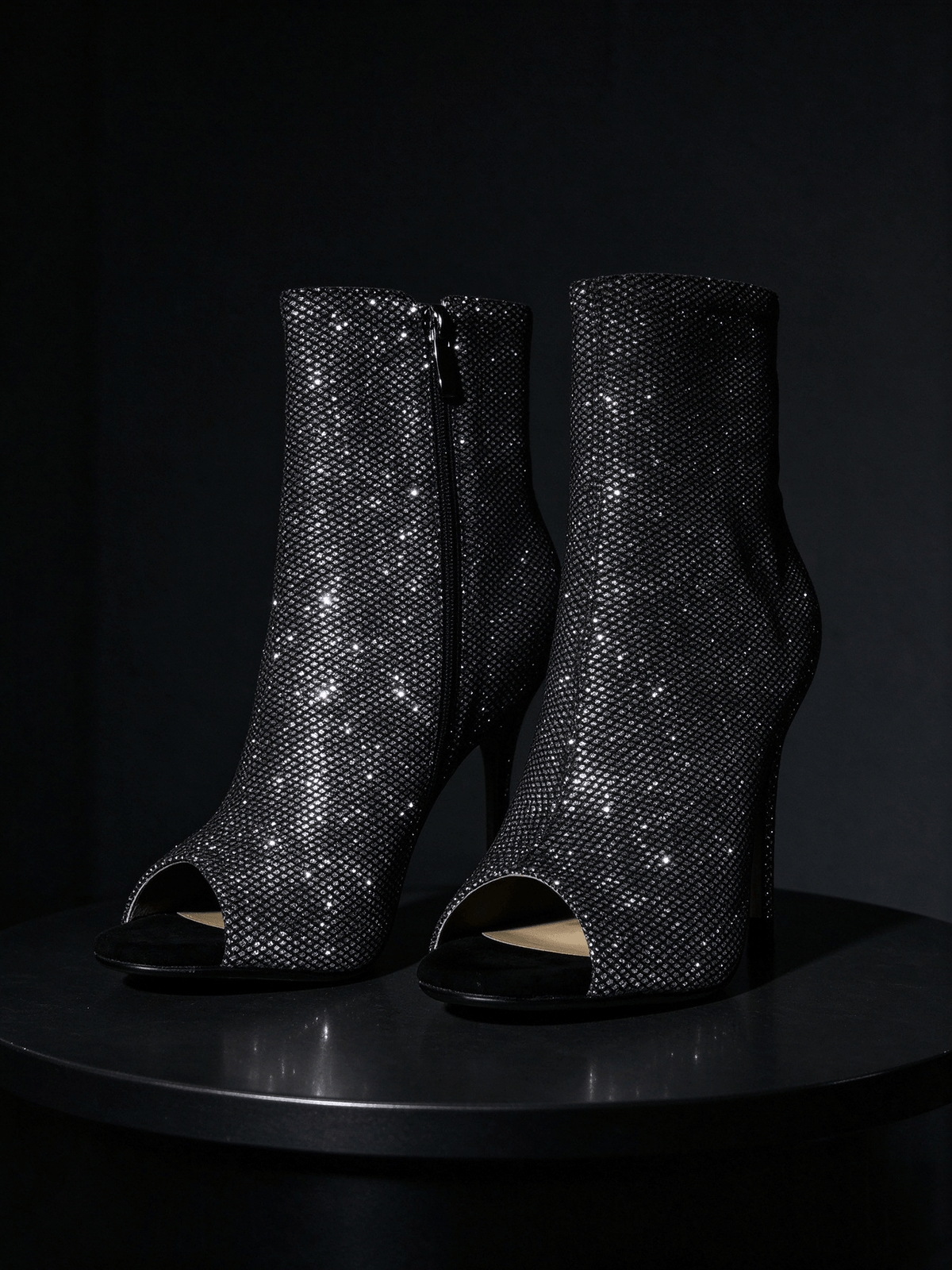 Bottes de danse nude à lacets et strass