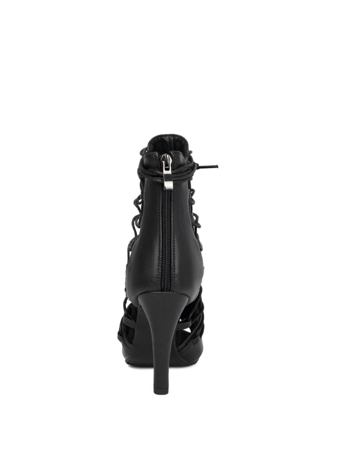 Black Jazz Dance Heels Ankle Strap Boots