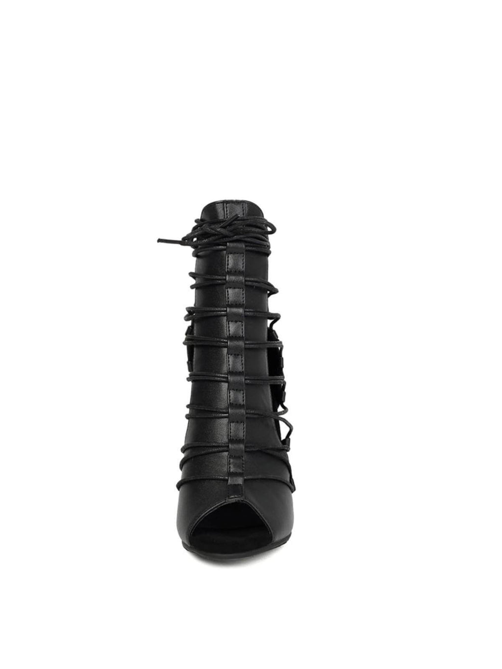 Black Jazz Dance Heels Ankle Strap Boots
