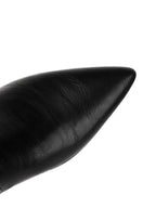 Black Matte Pointed-Toe Knee-High Boots