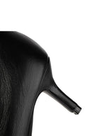 Black Matte Pointed-Toe Knee-High Boots