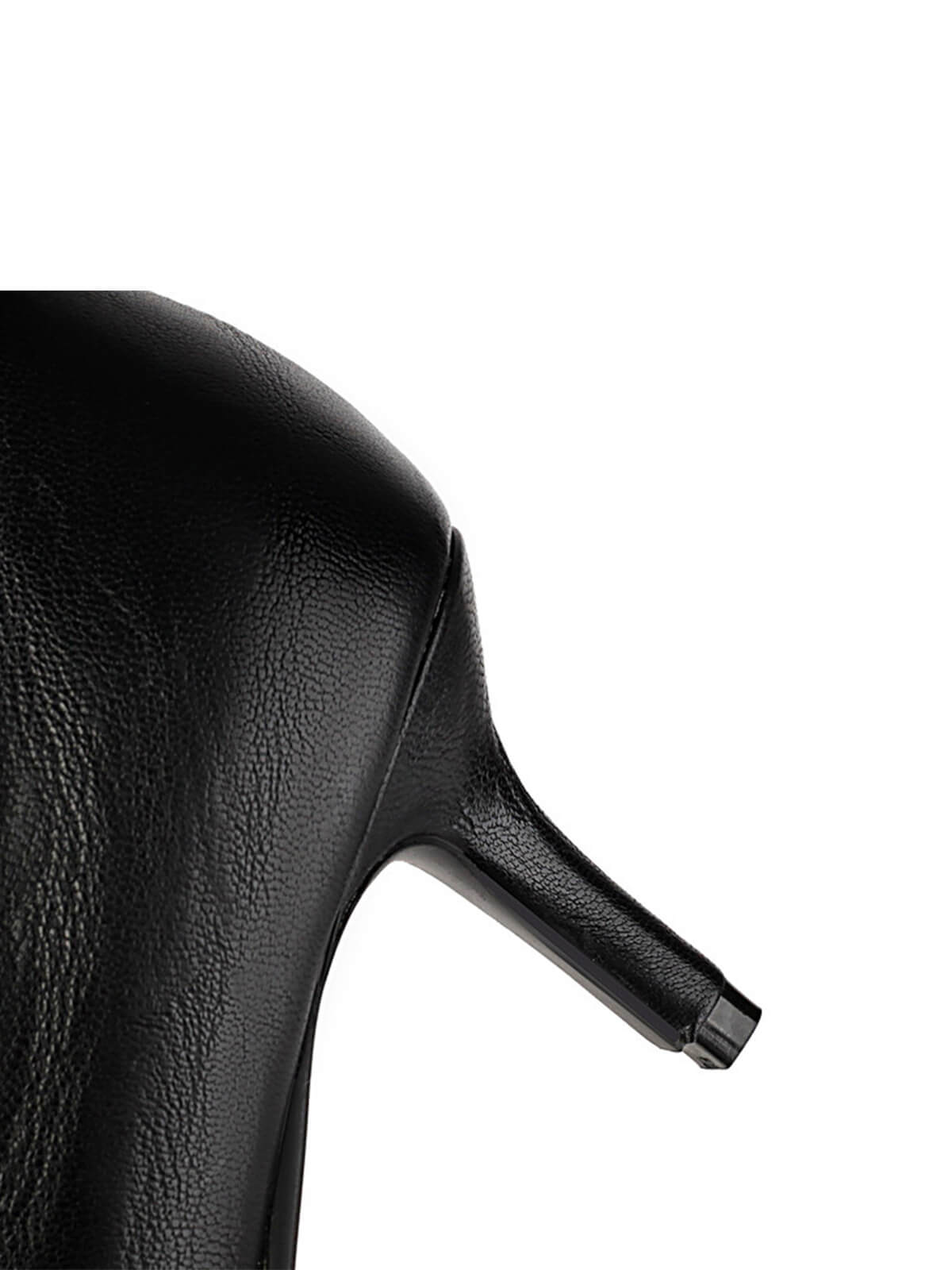 Black Matte Pointed-Toe Knee-High Boots