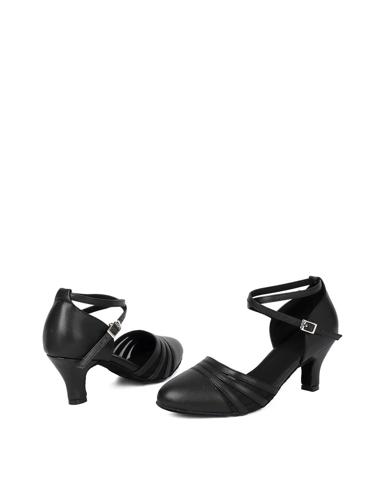 Black PU Leather Modern Waltz Heels