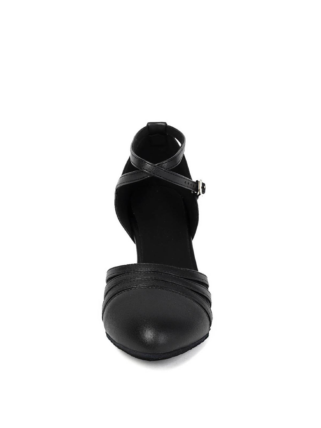 Black PU Leather Modern Waltz Heels