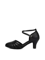 Black PU Leather Modern Waltz Heels