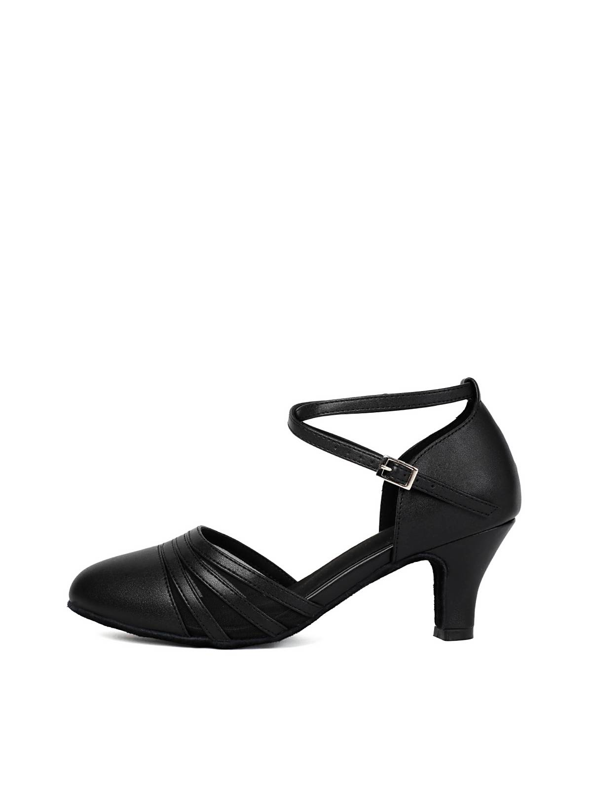 Black PU Leather Modern Waltz Heels