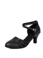 Black PU Leather Modern Waltz Heels