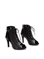 Black Patent Leather Lace-up Dance Shoes