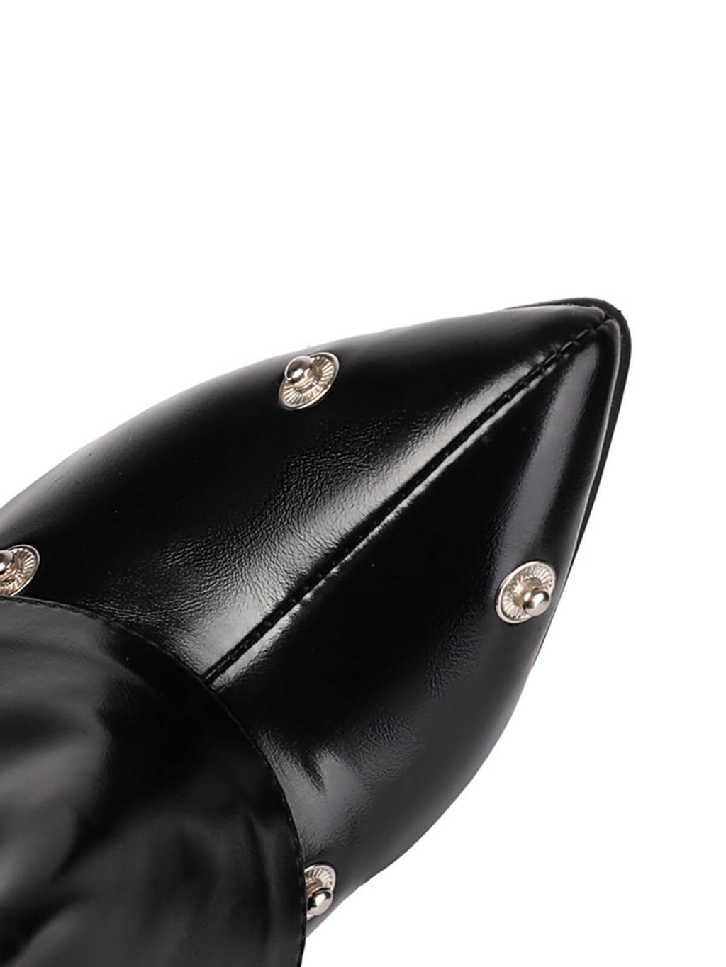 Black Pleated Knee-High Boots