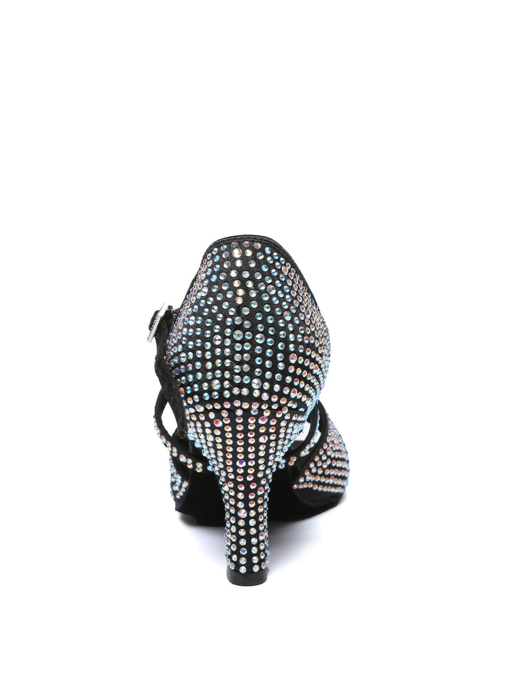Black Rhinestone Criss-cross Strappy Latin Shoes