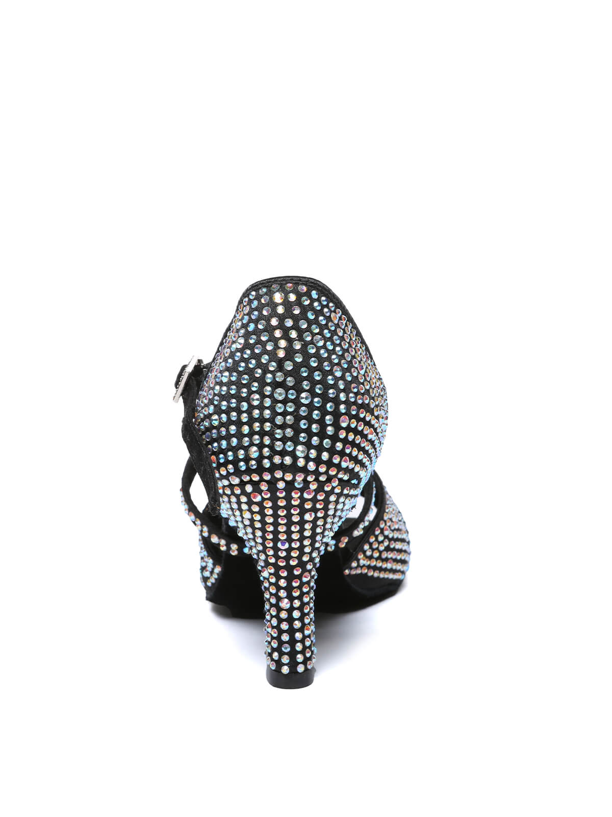 Black Rhinestone Criss-cross Strappy Latin Shoes