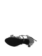 Black Rhinestone Criss-cross Strappy Latin Shoes