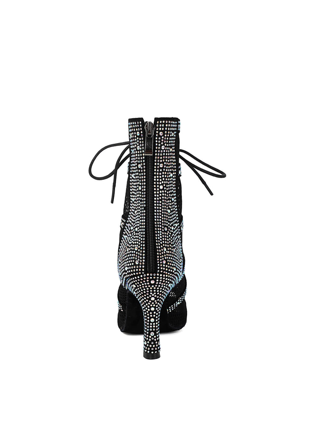 Black Rhinestone Lace Up Dance Boots