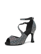 Black Rhinestone Latin Ballroom Dance Shoes