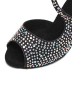 Black Rhinestone Latin Ballroom Dance Shoes