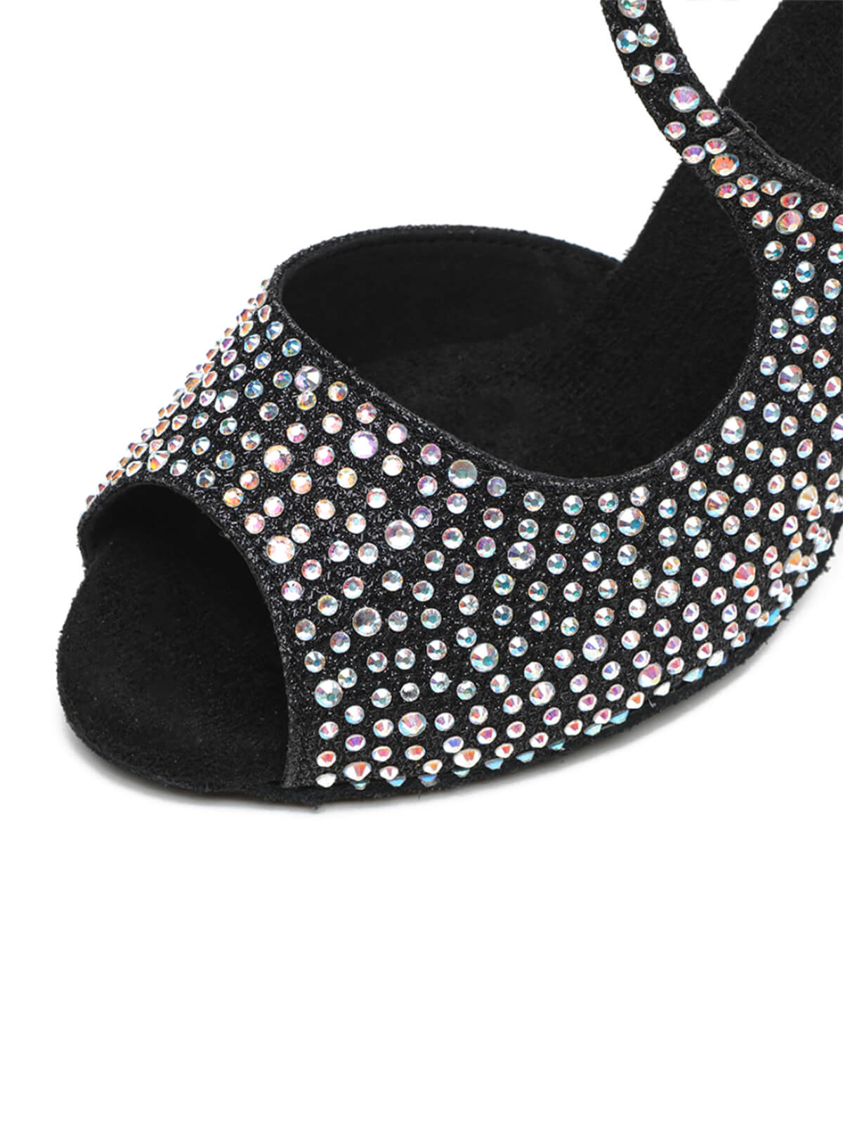 Black Rhinestone Latin Ballroom Dance Shoes