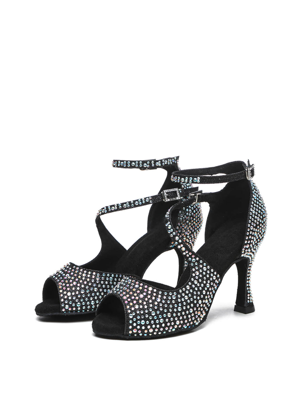Black Rhinestone Latin Ballroom Dance Shoes