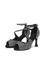 Black Rhinestone Latin Ballroom Dance Shoes