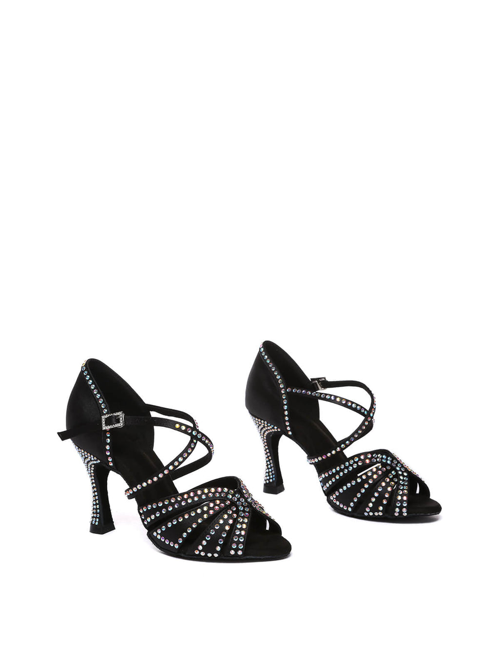 Black Rhinestone Latin Dance Shoes