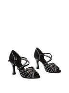 Black Rhinestone Latin Dance Shoes