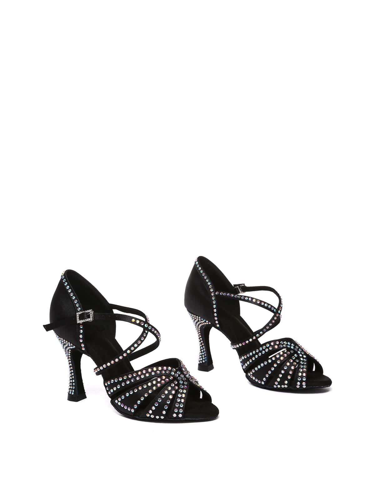 Black Rhinestone Latin Dance Shoes