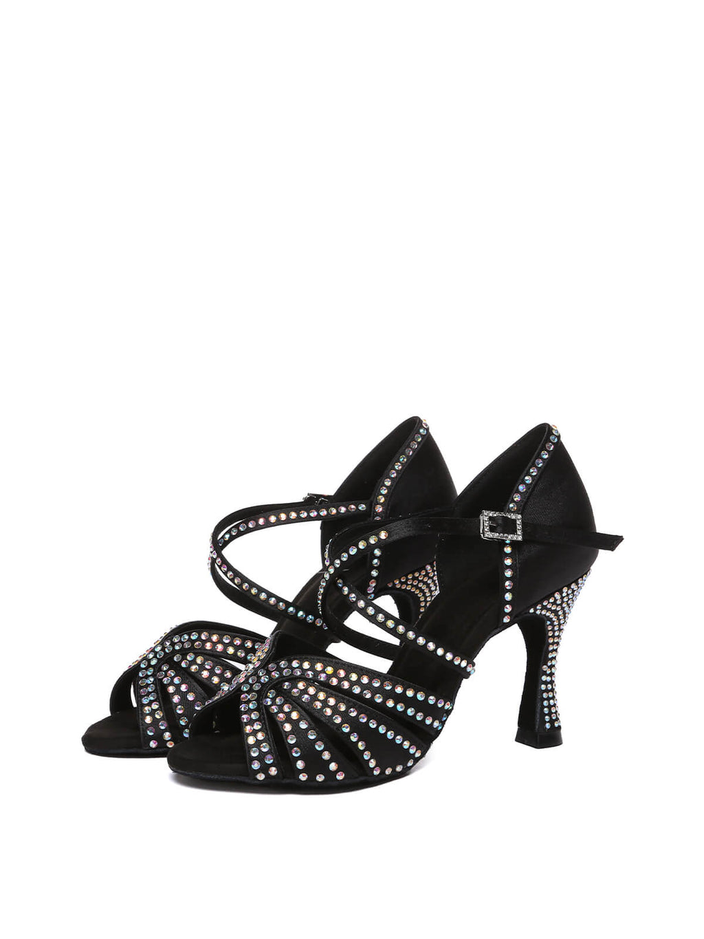 Black Rhinestone Latin Dance Shoes