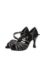 Black Rhinestone Latin Dance Shoes