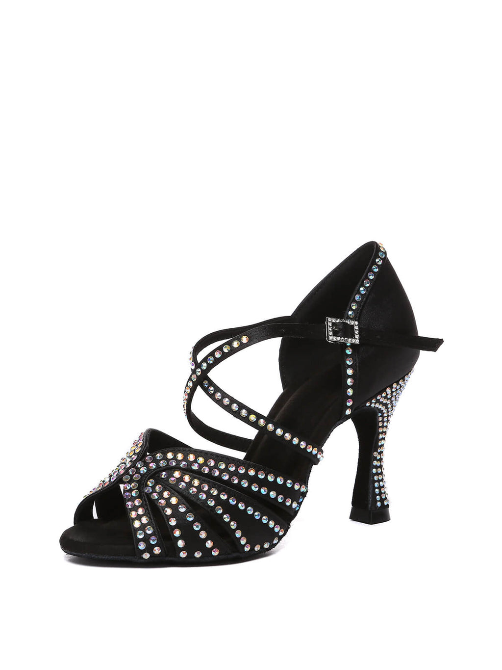 Black Rhinestone Latin Dance Shoes