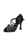Black Rhinestone Latin Dance Shoes