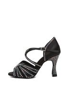 Black Rhinestone Latin Dance Shoes
