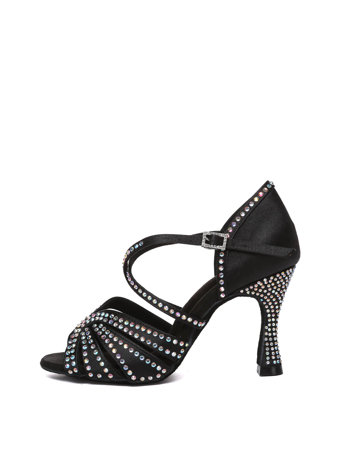 Black Rhinestone Latin Dance Shoes