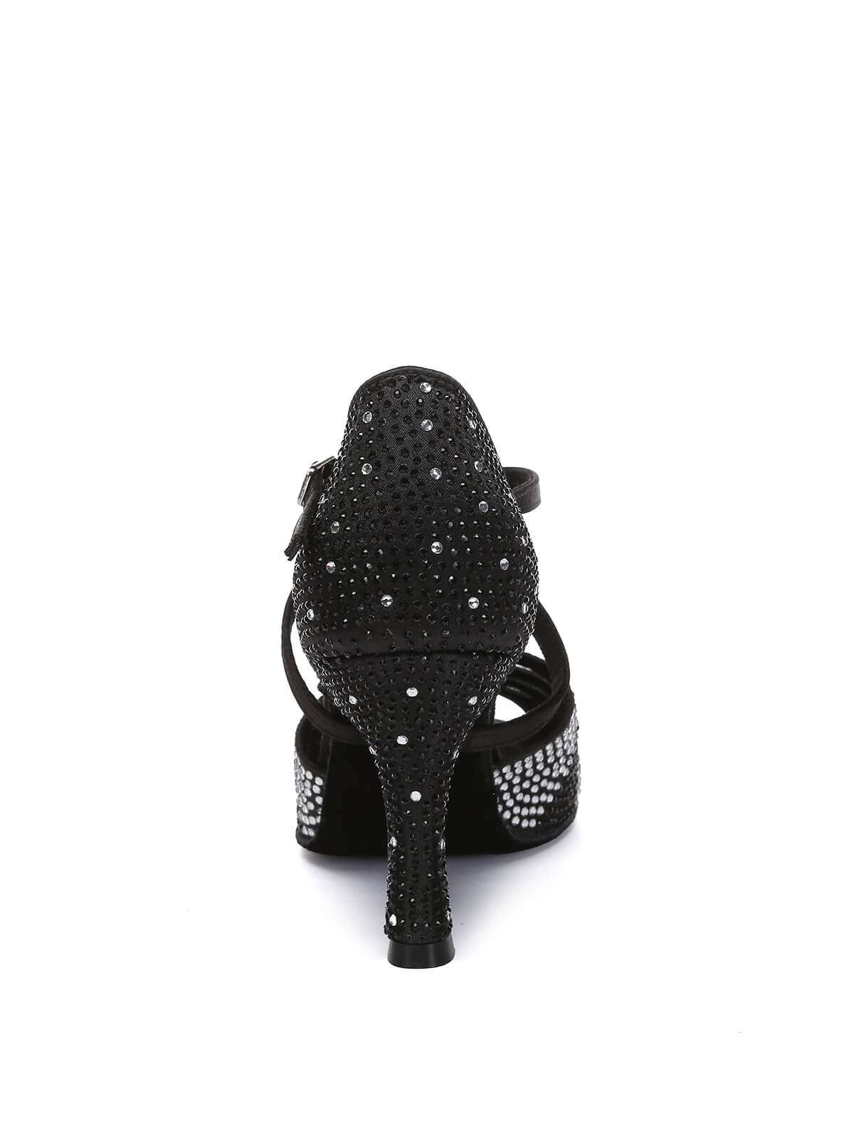 Black Rhinestone Latin High Heel Shoes