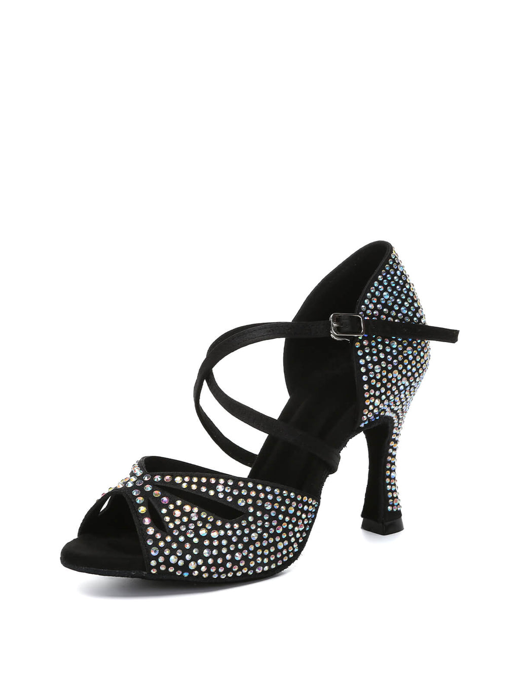 Black Rhinestone Women's Latin Dance Shoes