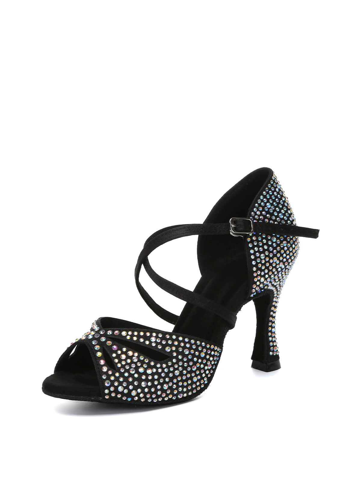 Black Rhinestone Women's Latin Dance Shoes