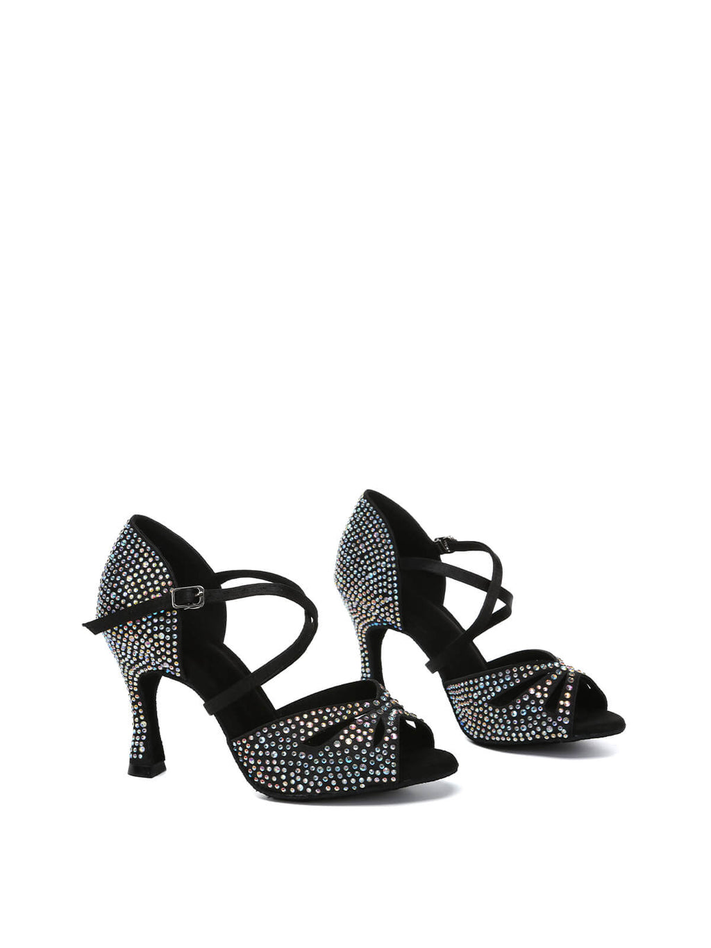Black Rhinestone Women's Latin Dance Shoes