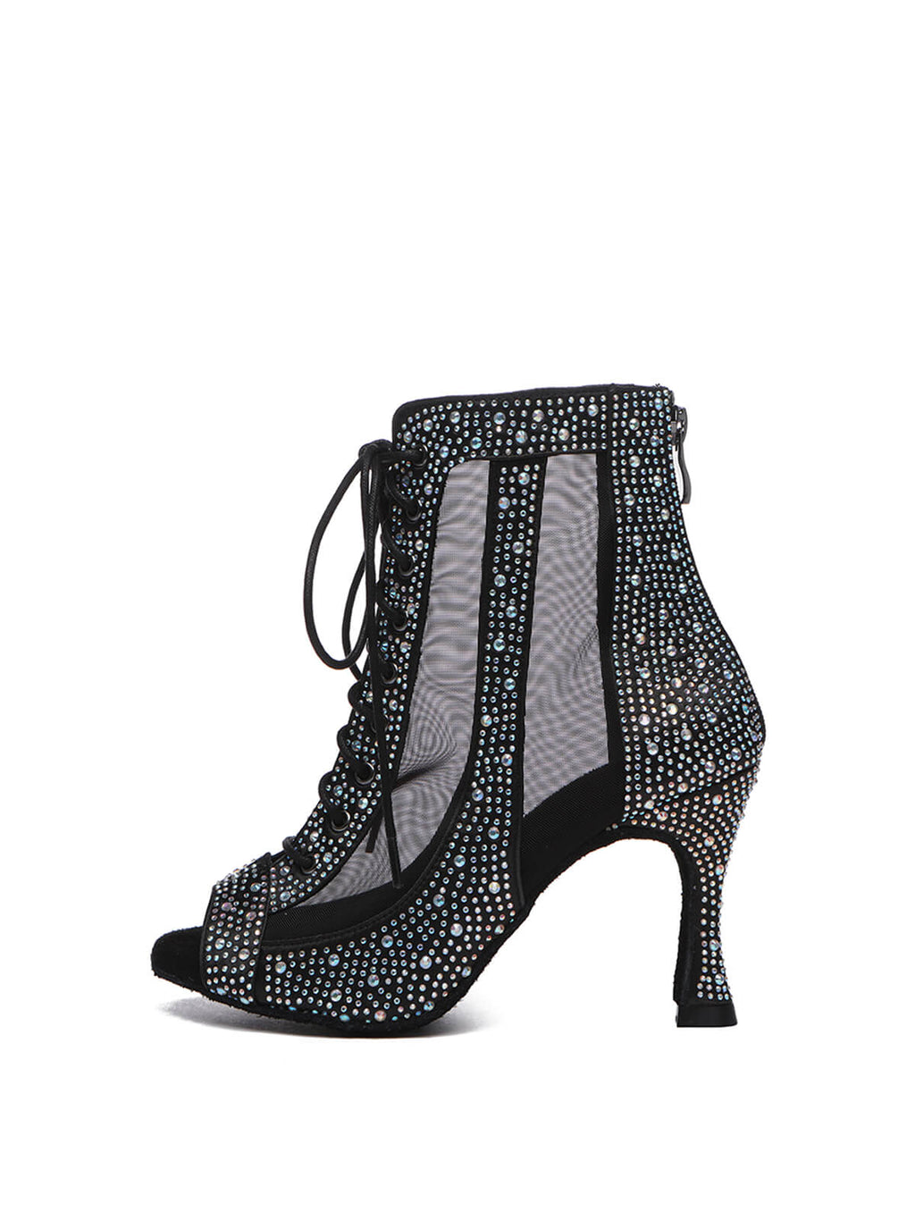 Black Shiny  Rhinestone Heels Dance Shoes