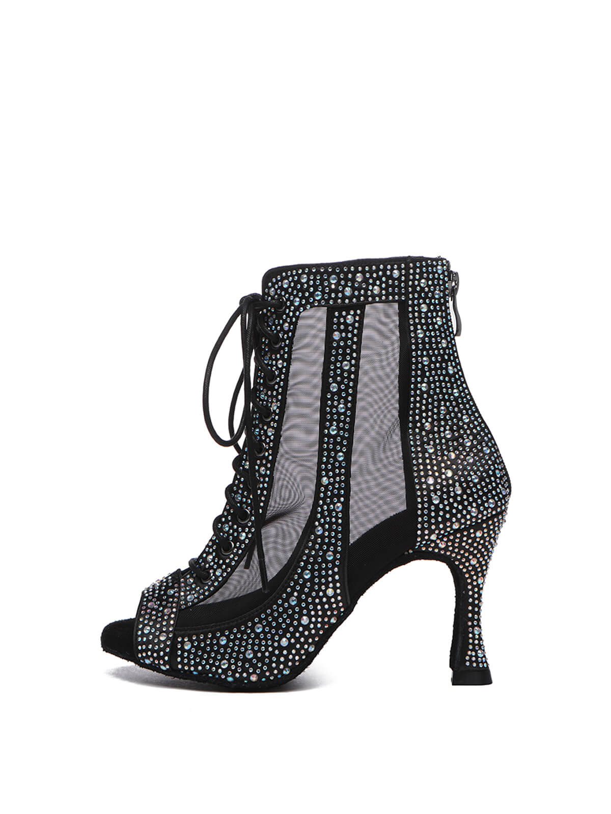 Black Shiny  Rhinestone Heels Dance Shoes